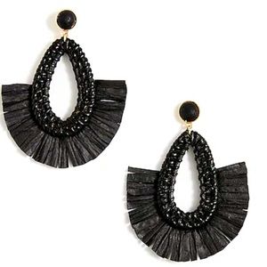 JCrew Black Raffia Earrings NWT